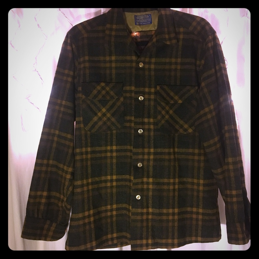 Brown/Black Plaid Pendleton men's L/S.
