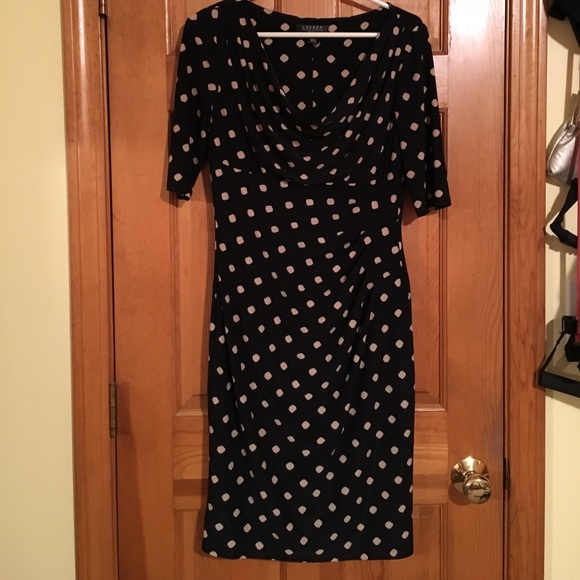 Ralph Lauren Dresses & Skirts - Lauren Black & Tan Draped Dress