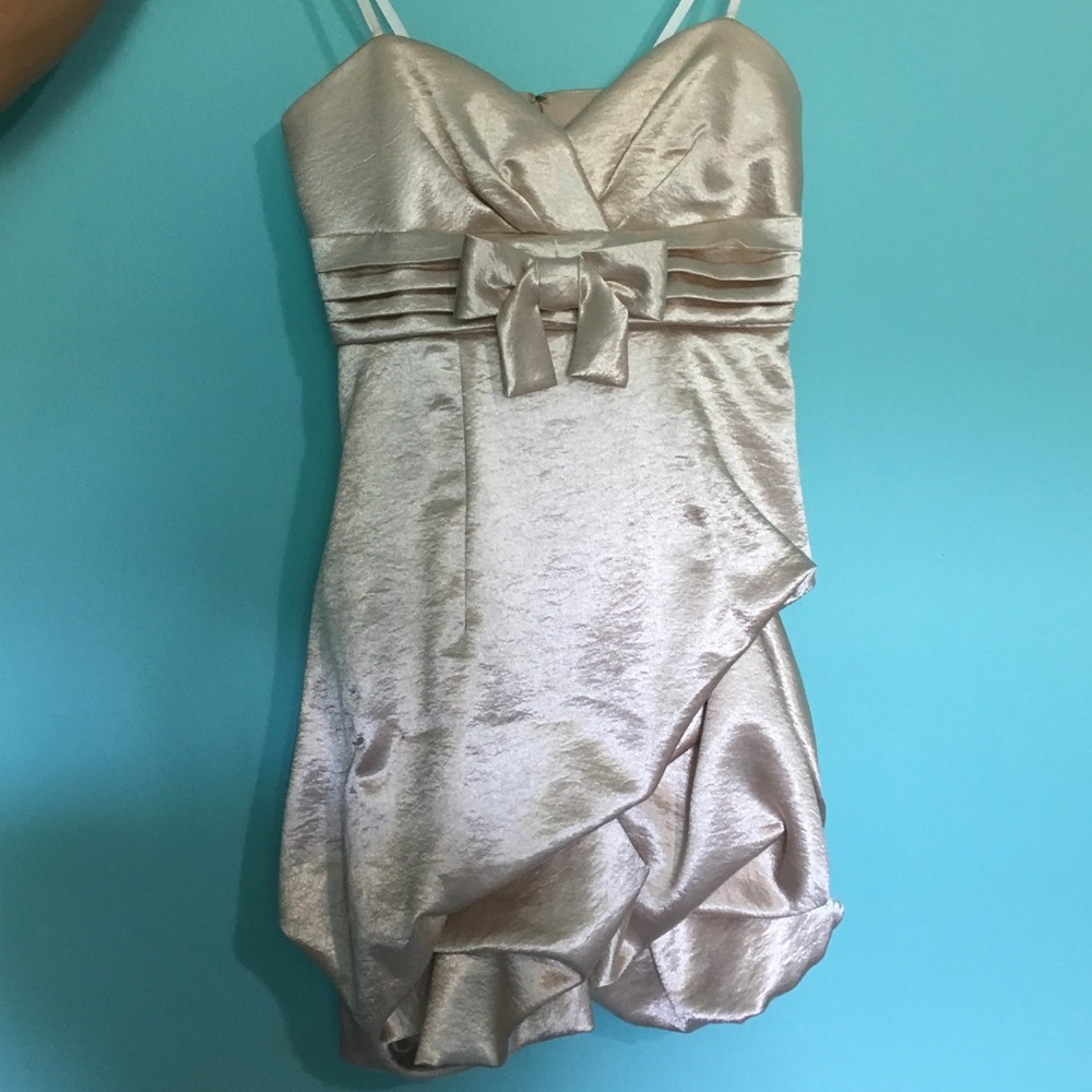 Gold Champagne  Strapless Homecoming Dress Size 5