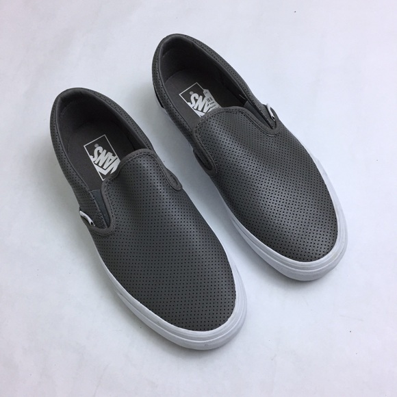 gray perforated vans