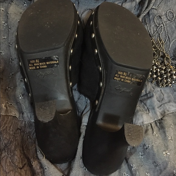 Black Suede Mules - Picture 3 of 4