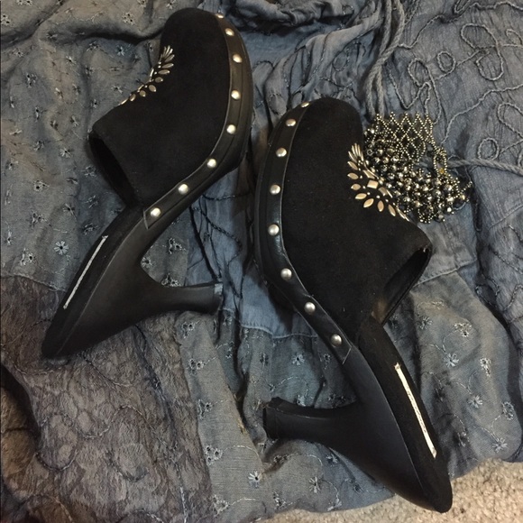 Black Suede Mules - Picture 4 of 4