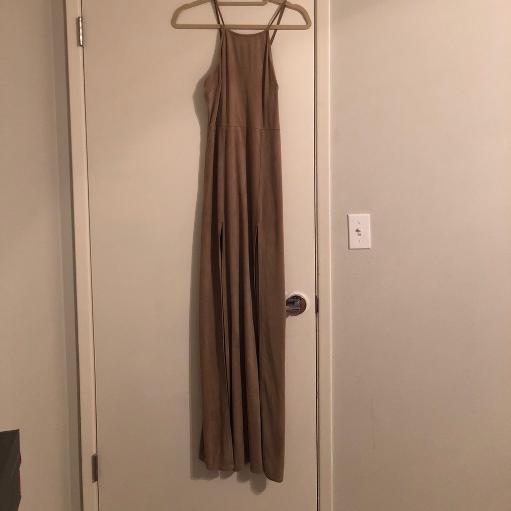 Nude suede dress