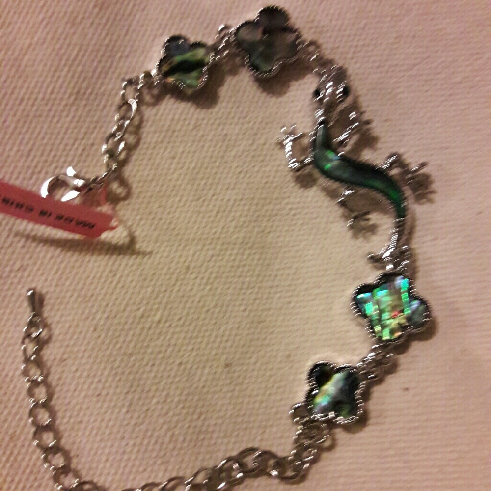 NWT ABALONE SHELL LIZARD BRACELET