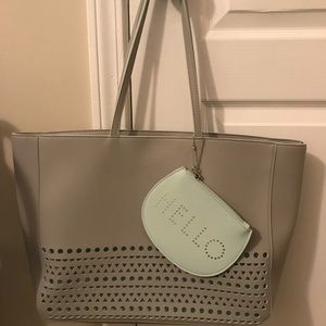 Light grey bath and body works tote NWT
