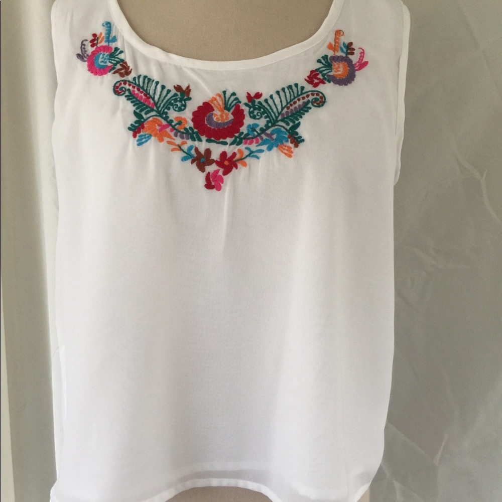 Passport sheer white blouse