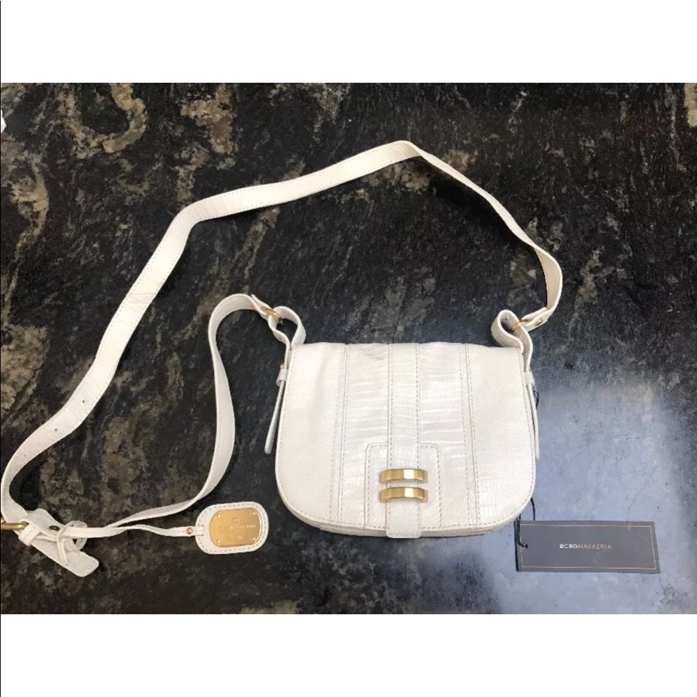 NWT BCBGMaxazria White Leather Crossbody Bag
