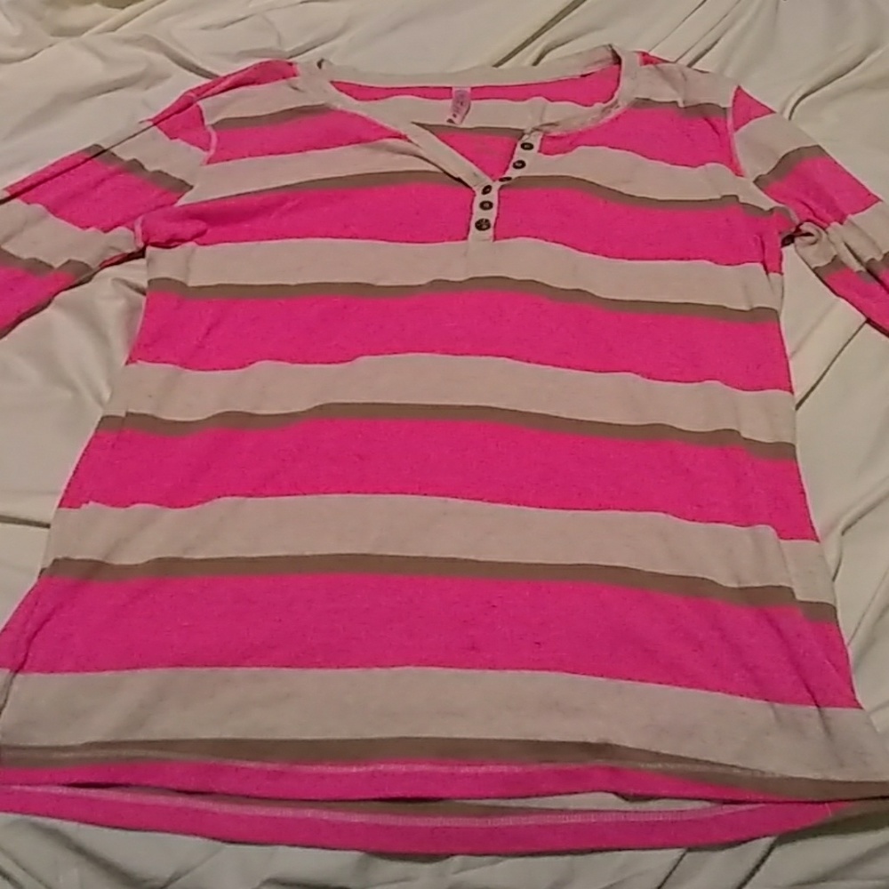 Striped pink and white shirt