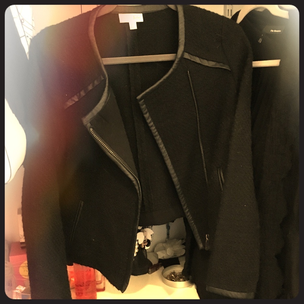 Boucle and Leather Maison Jules Jacket