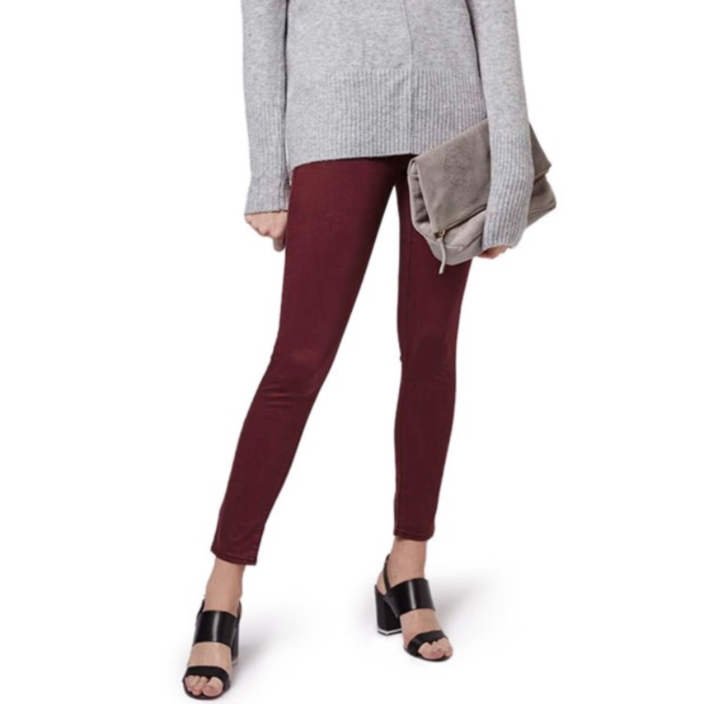 Topshop Burgundy skinny jeans