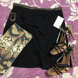 Robert Rodriguez NWT Black Silk Mini Skirt
