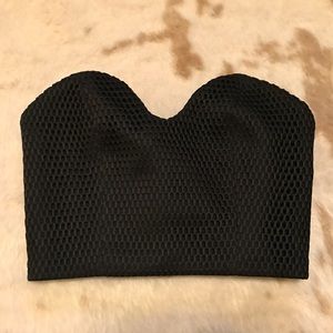 Black strapless bustier