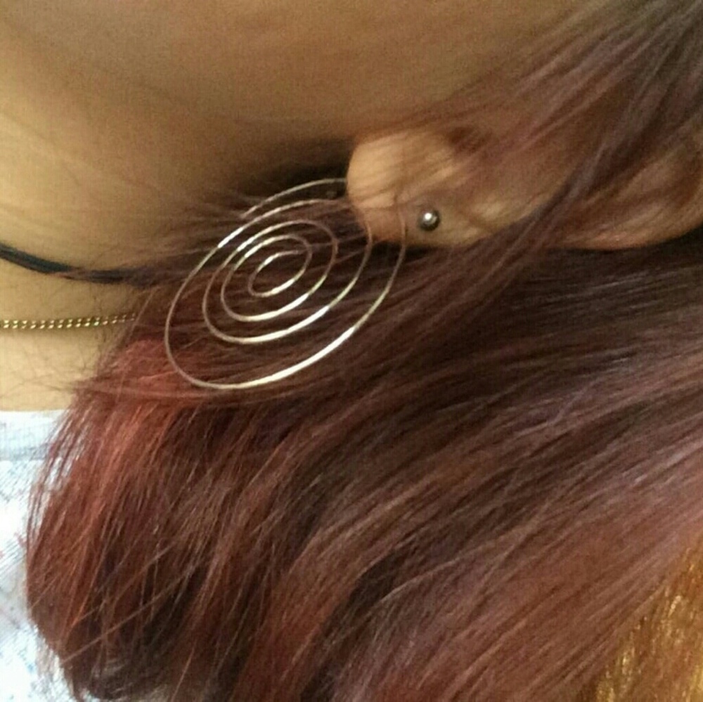 Silver Spiral Statement Earrings........