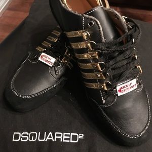Black and gold D Squared sneakers