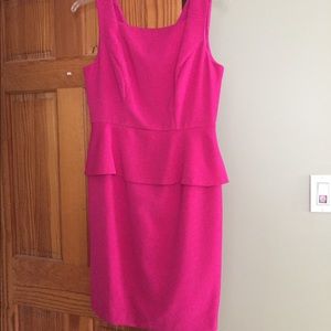 Anne Klein Pink Peplum Dress Sz 10