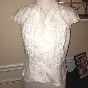LOFT white linen top LOFT white linen top