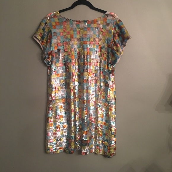 Multi color, sequin, French Connection dress - Picture 3 of 6