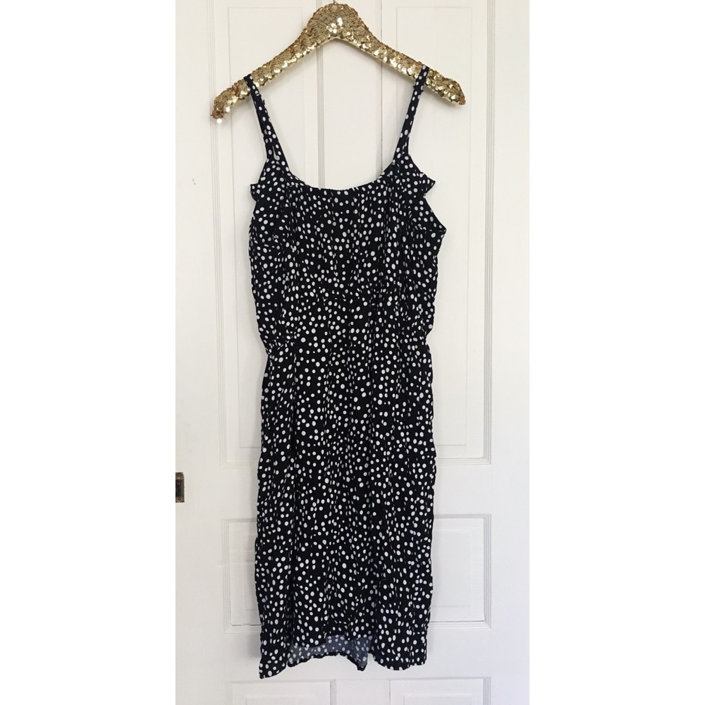 {Dots} Black and White Polka Dot Dress