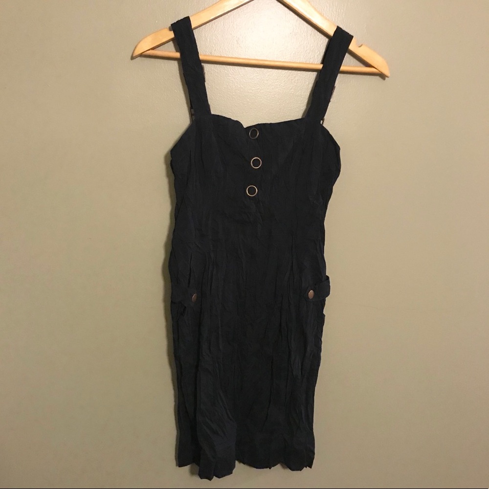 Navy Blue Crinkle Dress
