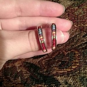 Multicolor hoop earrings
