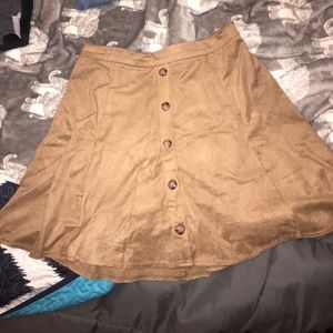 Brown/tan suede skater skirt. Size M.
