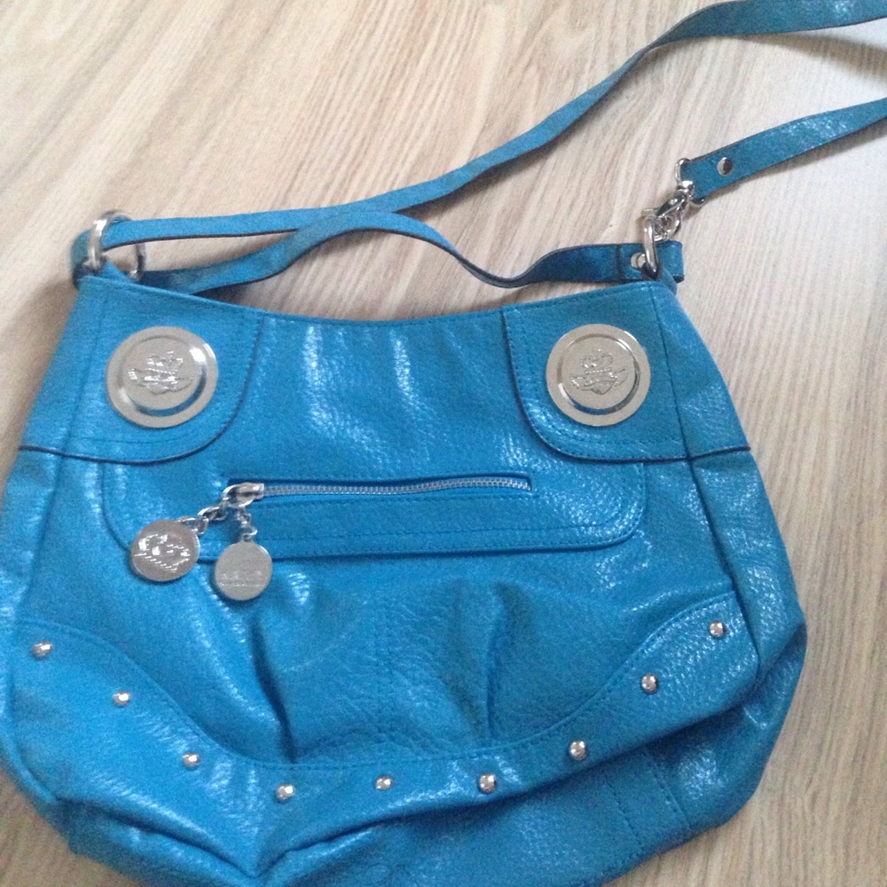 Vintage neon blue shoulder bag