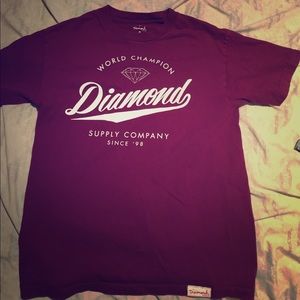Diamond supply co.  Maroon Short sleeve shirt