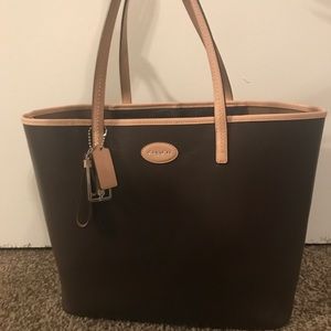 Coach brown and tan tote