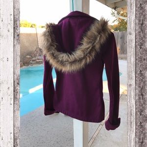 Fall Sale 🍂 Magenta Plum Faux Fur Peacoat