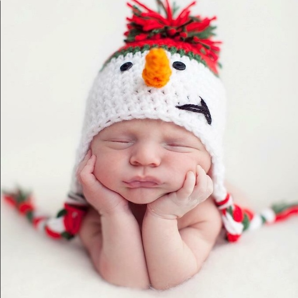 Snowman handmade crochet hat