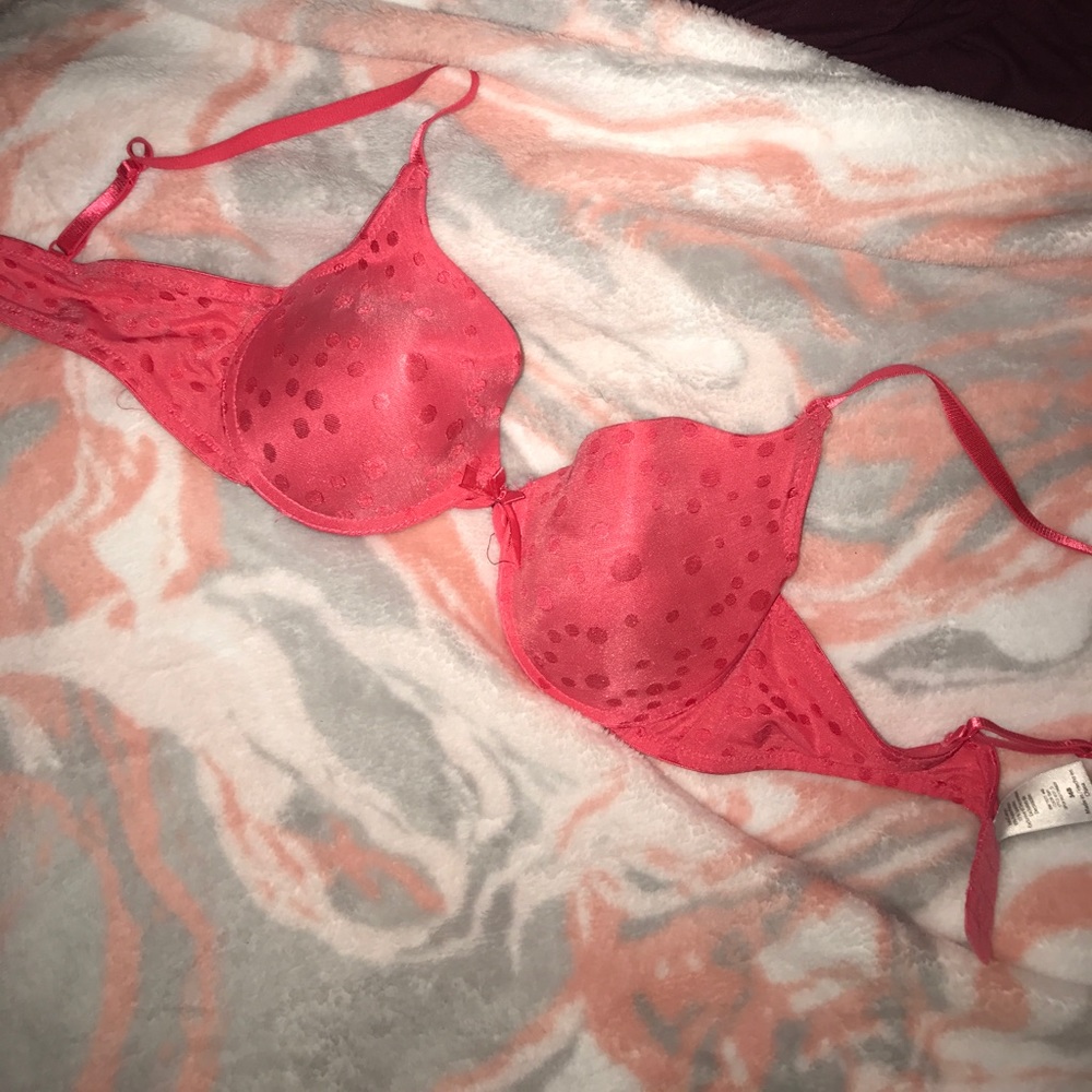 Red Polka Dot 36B Push Up Bra