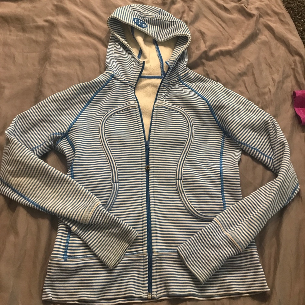 Stripe lulu scuba jacket coat hoodie