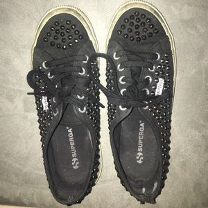 Distressed Studded Superga Sneakers