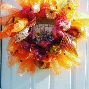 Fall harvest welcoming wreath
