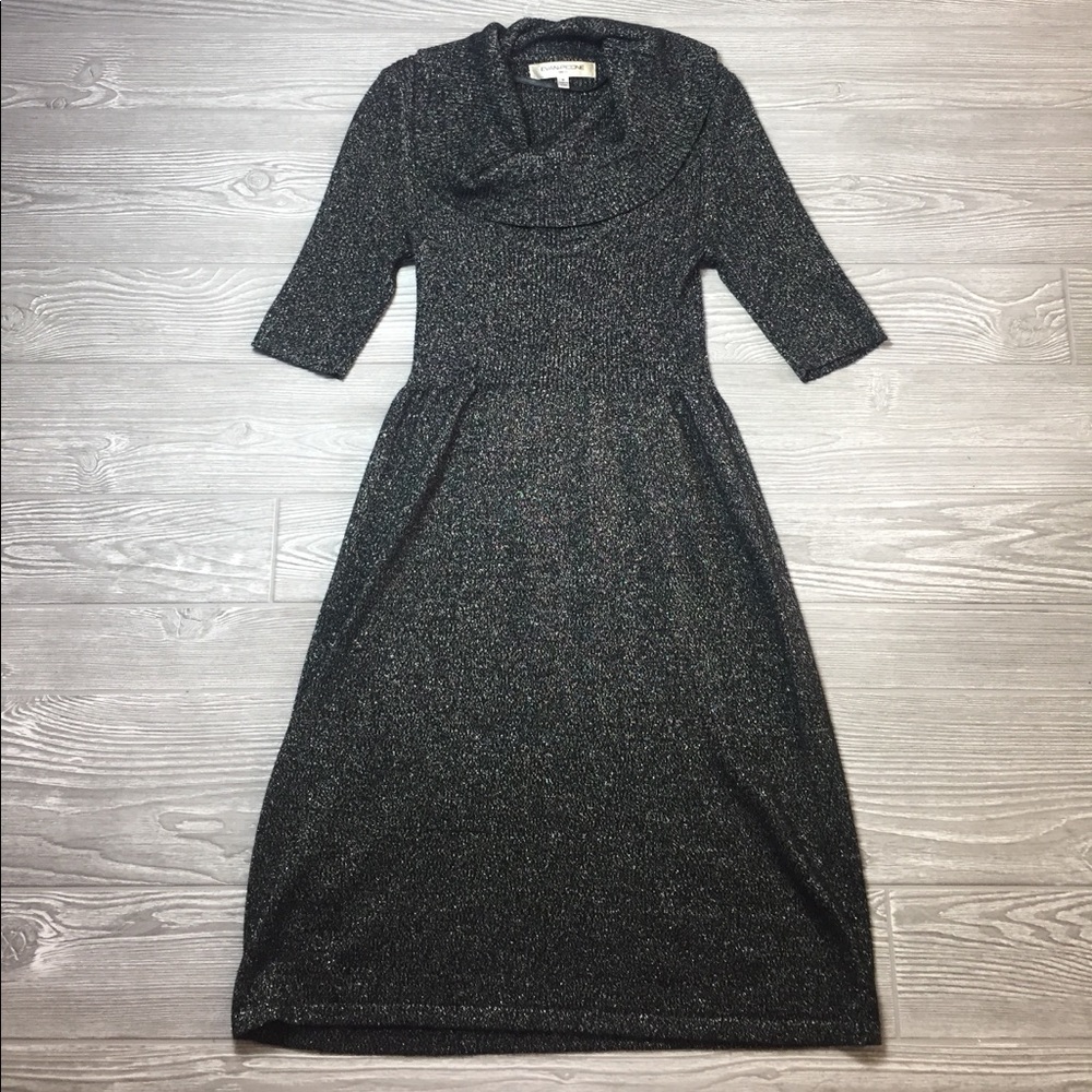 EVAN-PICONE black and silver sparkle dress. Size S