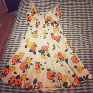 Lemon and orange fitted dress