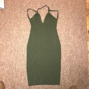 Green form fitted dress