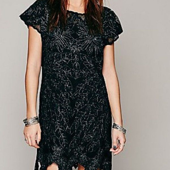 LAST ONE Jen's Pirate Booty Free People silver tunic mini dress XS - Picture 1 of 6