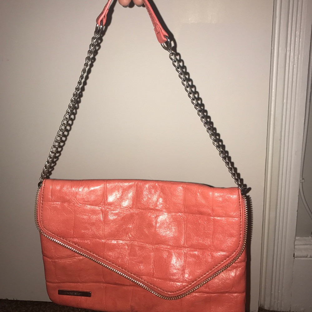 Nine West peach clutch/shoulder bag