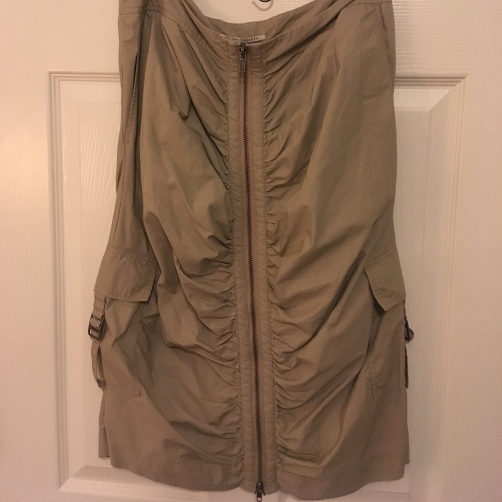 SPRING CLEANING SALE Khaki Zipper Skirt