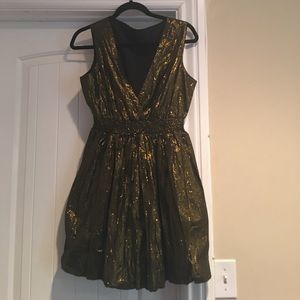 Gold Metallic Party Dress Large