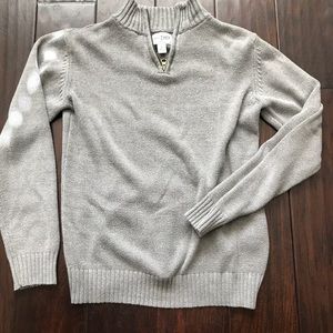 Boys grey zip neck pullover