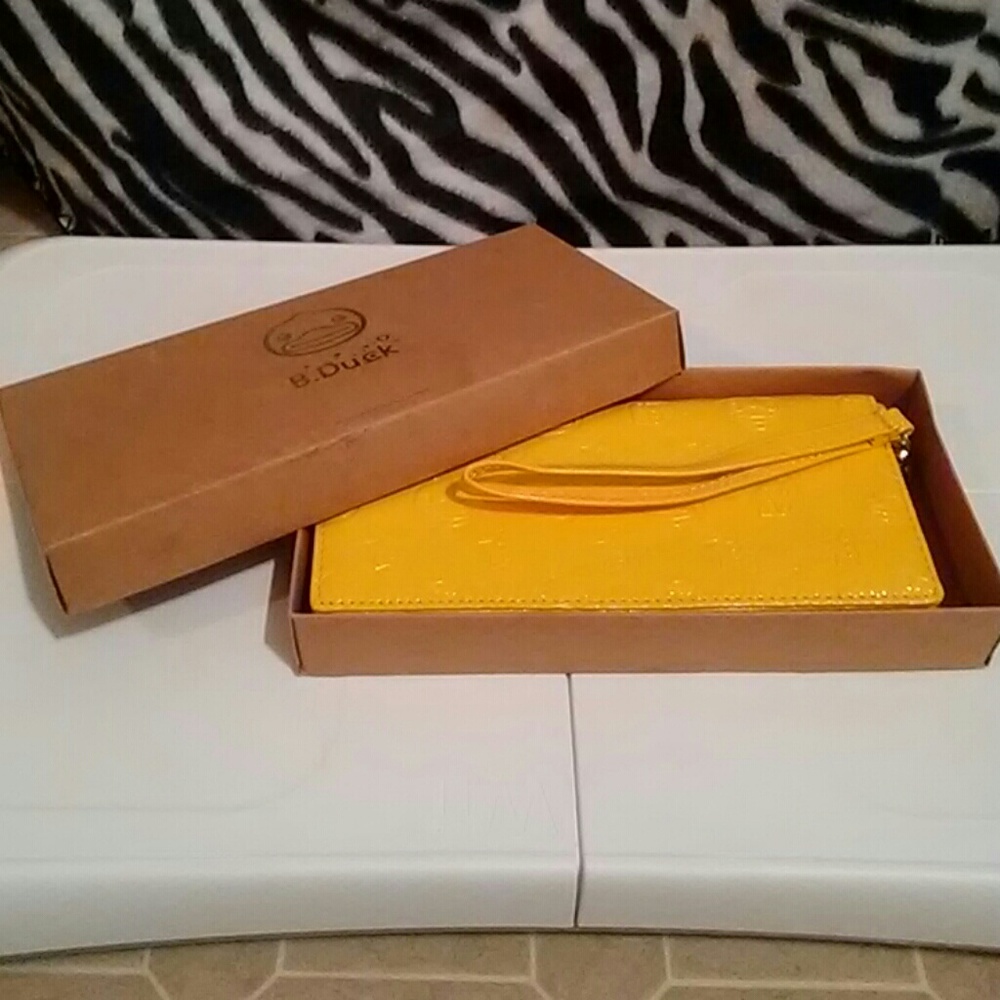 Authentic yellow leather BDuck Wallet/wristlet