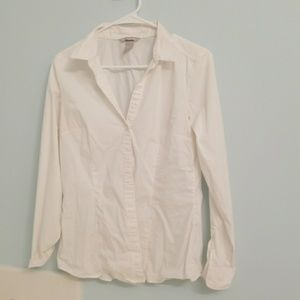 H&M white button up collared shirt 12