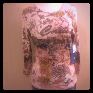 JANE ASHLEY Long Sleeve Knit Top, Medium