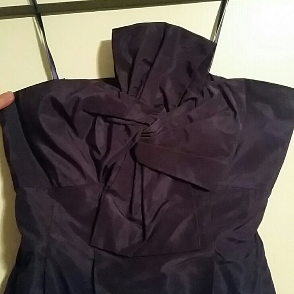 J. Crew Bow Monde Silk Taffeta Navy Dress - Picture 2 of 3