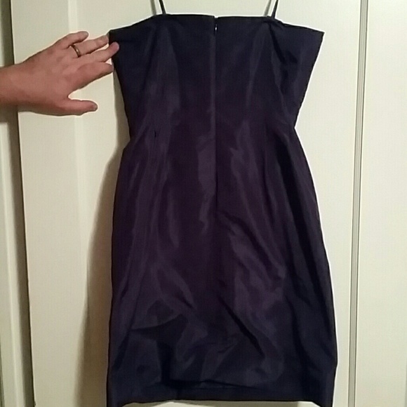 J. Crew Bow Monde Silk Taffeta Navy Dress - Picture 3 of 3