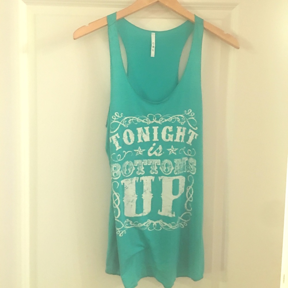 Turquoise Bottoms up tank
