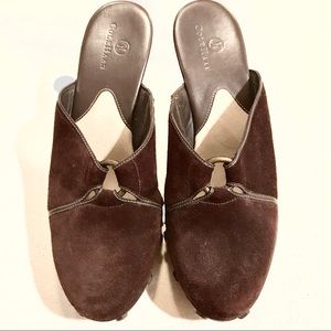 Brown suede Cole Haan mules 8 1/2B.