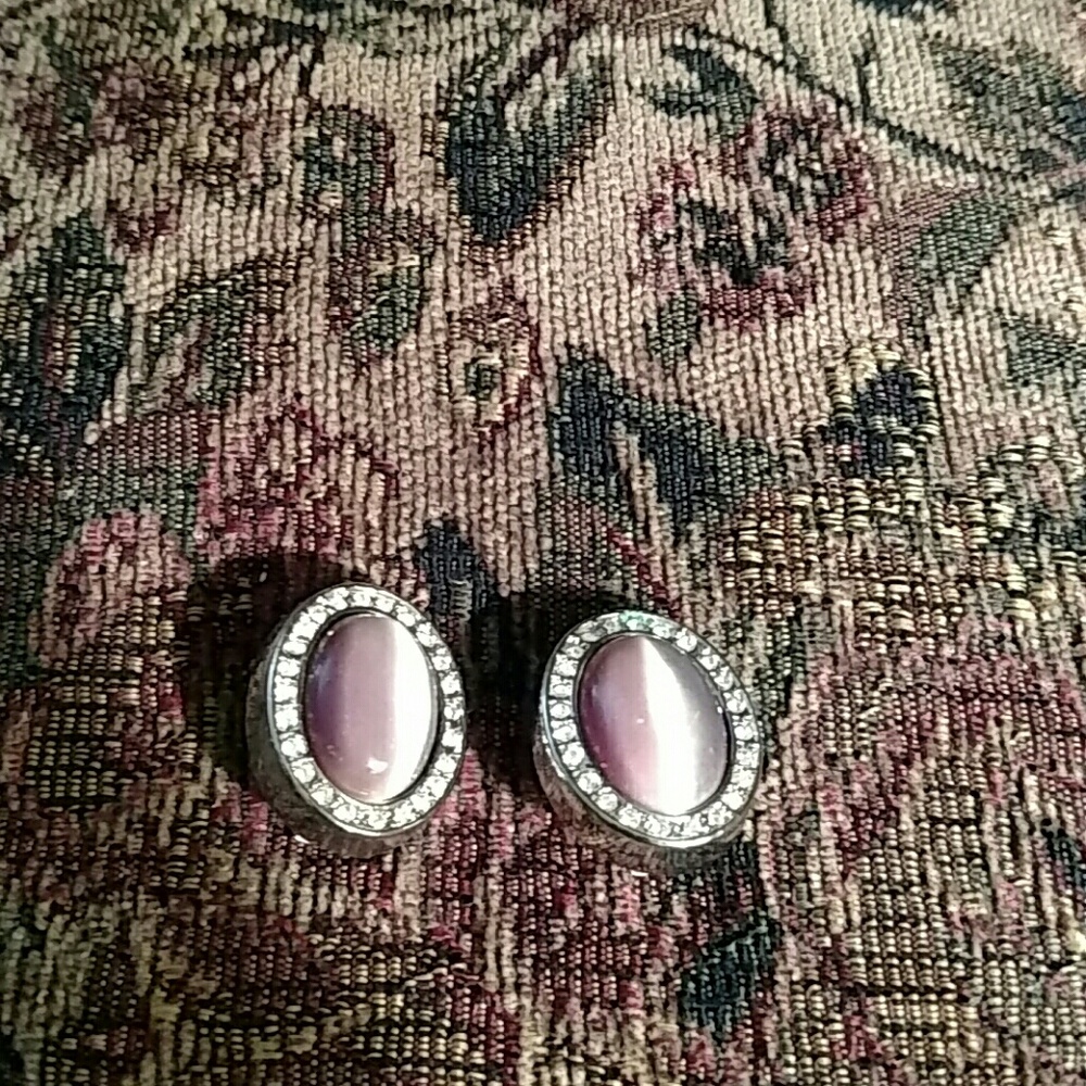 Purple clip on earrings